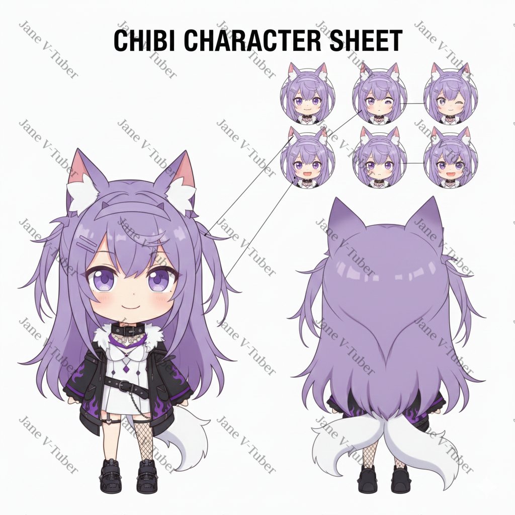 janeevtuber's tweet image. Chibi sheet finished   Dreamy pastels + expressive details. DM for  Perfect for rigging + branding. DM to secure your  commission! #VTuberSheet #VTuberDesign