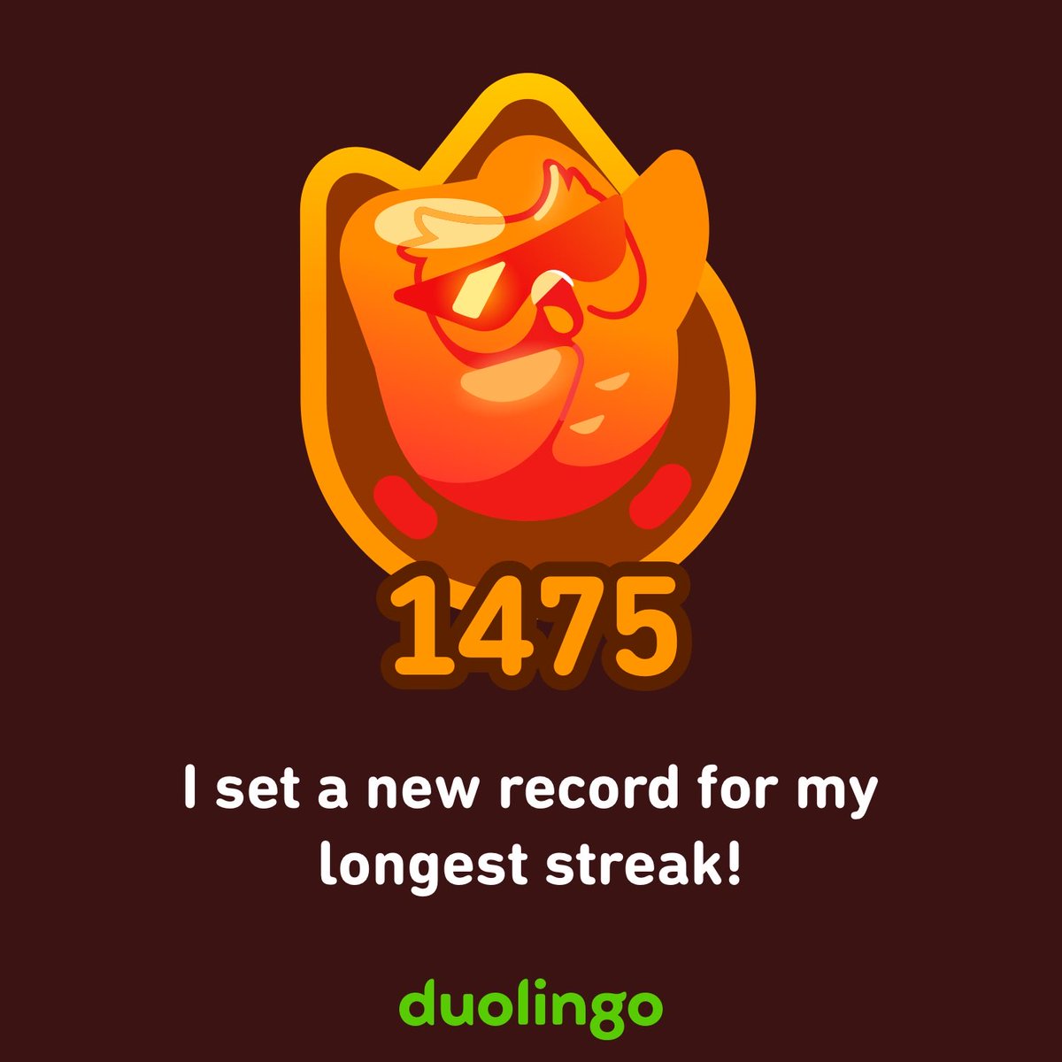 I earned an achievement on Duolingo! It’s free, fun, and effective for learning languages.
