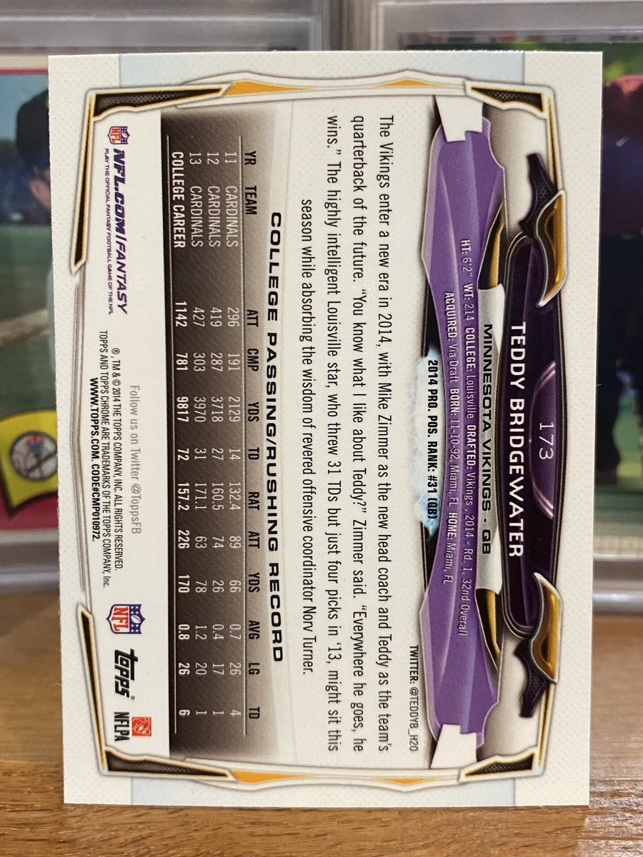 BaseballCardBox's tweet image. $2 dlvd. PWE. Clean card. 
Teddy bridgewater.