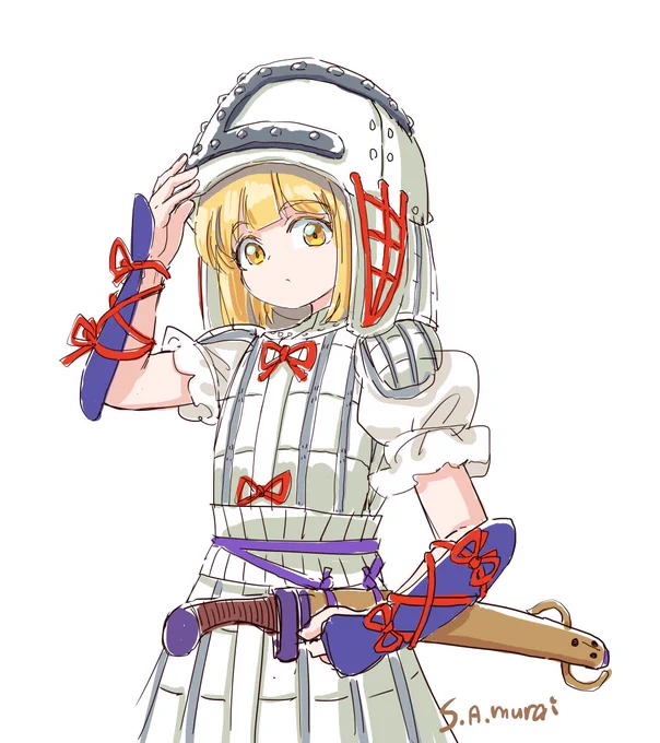 挂甲武人装備の磨弓ちゃん。