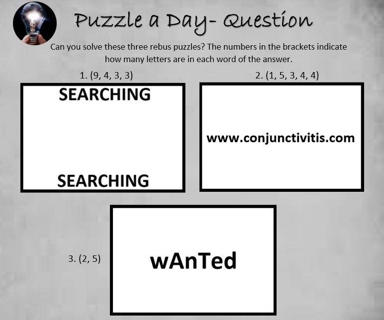 PuzzleADayBlog's tweet image. Three Rebus Puzzles

#puzzle #puzzles #puzzleaday