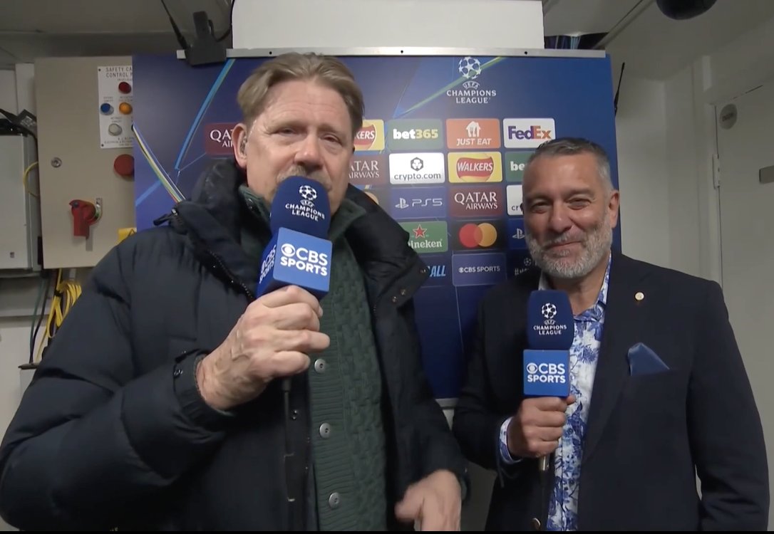 CFCDaily's tweet image. Peter Schmeichel on Stamford Bridge: &quot;The atmosphere by the way here today was INCREDIBLE.&quot; [Paramount +/CBS]