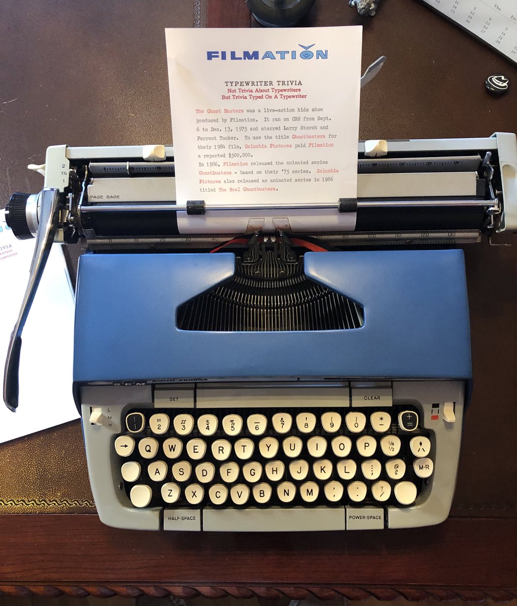 #Typewriter #Trivia - @typewriter_trivia on <a href="/instagram/">Instagram</a> 
Check out this sample the #Like and #Follow 
#typewriters #smithcorona #typewritercommunity #Filmation <a href="/Ghostbusters/">Ghostbusters</a> Trivia #cartoons