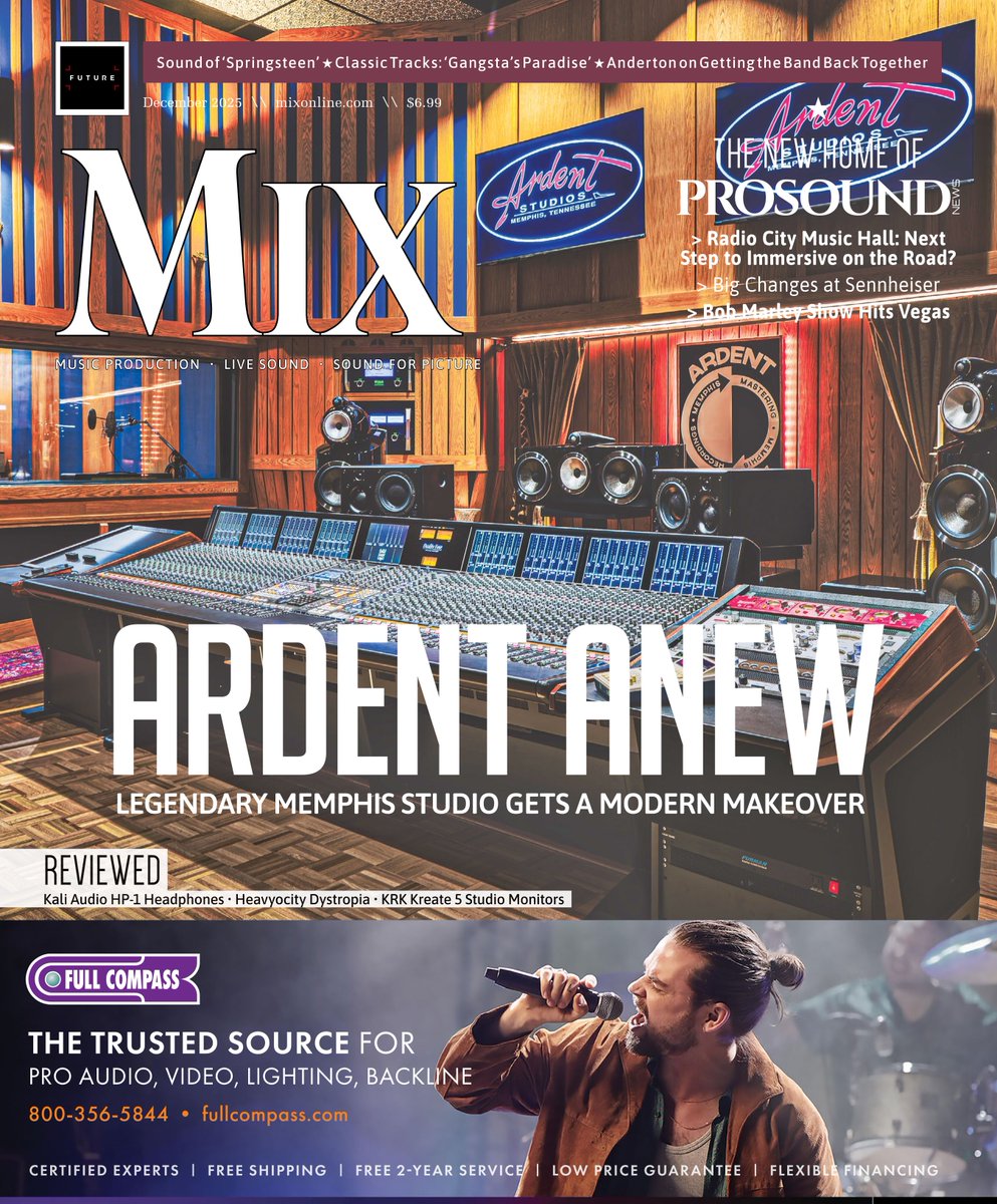 ArdentStudios's tweet photo. We are incredibly proud to land the cover of the December issue of Mix Magazine.

The feature chronicles the major renovations we have undertaken to re-establish Ardent as a premier recording destination. 

Read the digital edition here: https://t.co/XgpEeLxA1Y https://t.co/7eSPIX9jvI