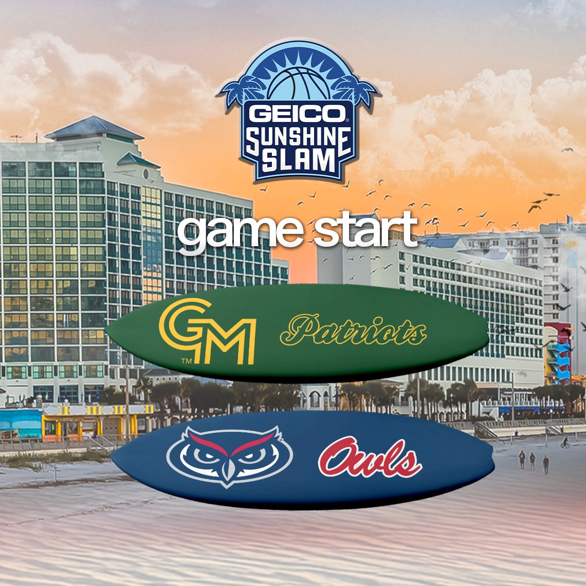 thesunshineslam's tweet photo. The Finale. For all the marbles...

@MasonMBB vs. @FAUMBB face off in the @GEICO Sunshine Slam championship game!

Live on @CBSSportsNet with @JakeMarsh18 on the call 🎙️ https://t.co/okbzfgbtio
