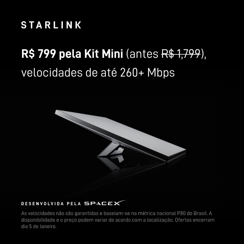 Starlink's tweet photo. A Starlink proporciona internet estável de alta velocidade para streaming, chamadas de vídeo, jogos on-line e muito mais.

Faça o pedido on-line. É fácil e leva menos de dois minutos.