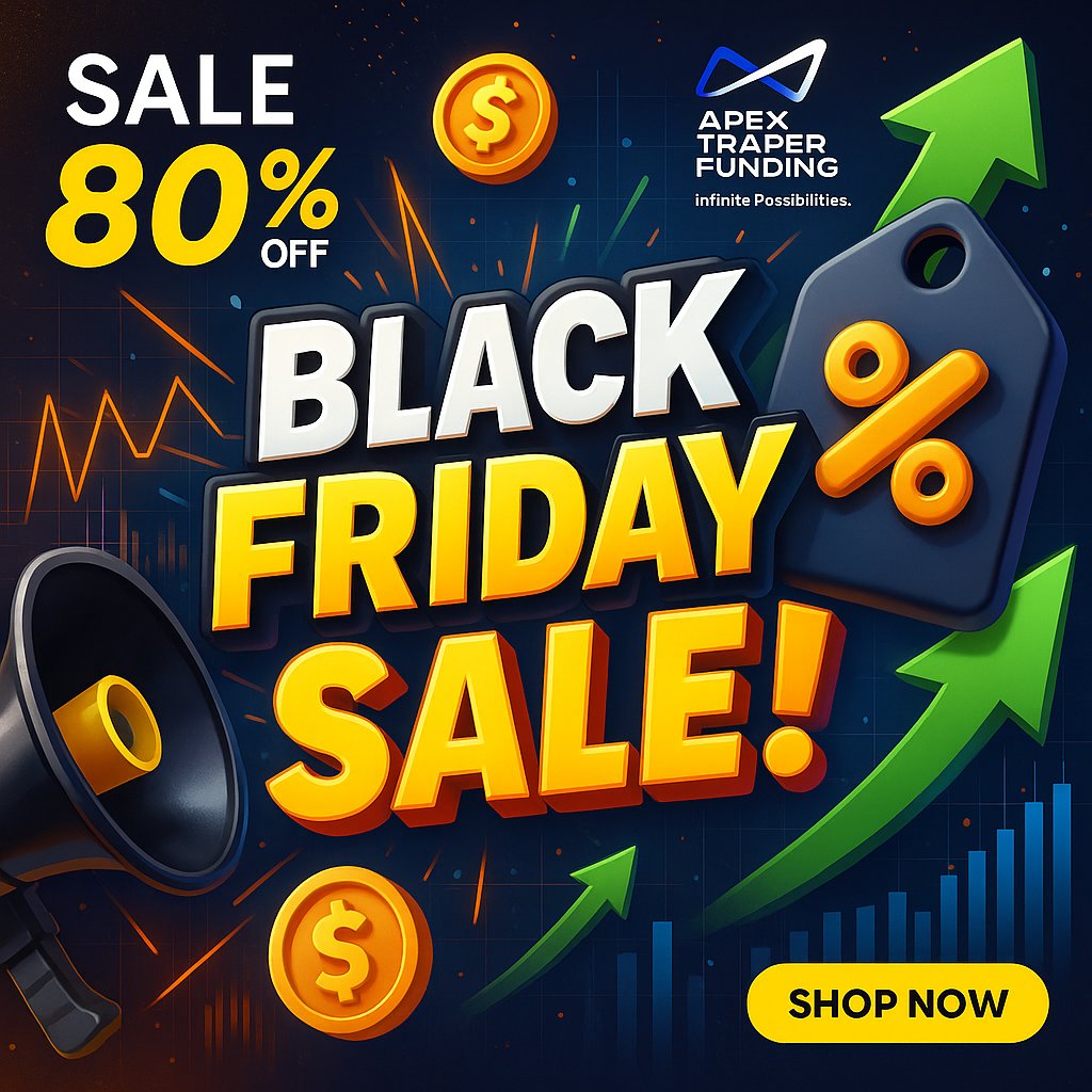 🦈 <a href="/ApexTradeFund/">ApexTraderFunding</a> Black Friday is officially insane.
💳 80% OFF all Evaluation sizes
🧲 100K Full + Static drop to $59.40
🌘 Lifetime PA Fee on 100Ks is only $10 — total $69.40 all-in
Other sizes = $40 PA Fee
Resets = $70
One-Day Pass active
Ends Dec 2 @ 11:59 PM ET
👉