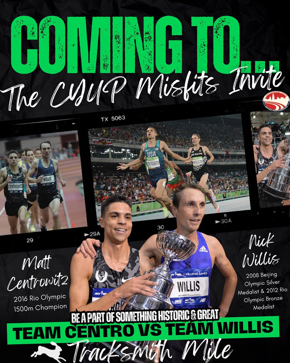 This is going to be one of a kind!! The boys and girls “Tracksmith Mile” is going to be one for the ages! Two of the world’s reknown former milers will be captains!!! Enter here with an opportunity to be on the team ➡️ il.milesplit.com/meets/717052/r…
 #misfitsinvite26