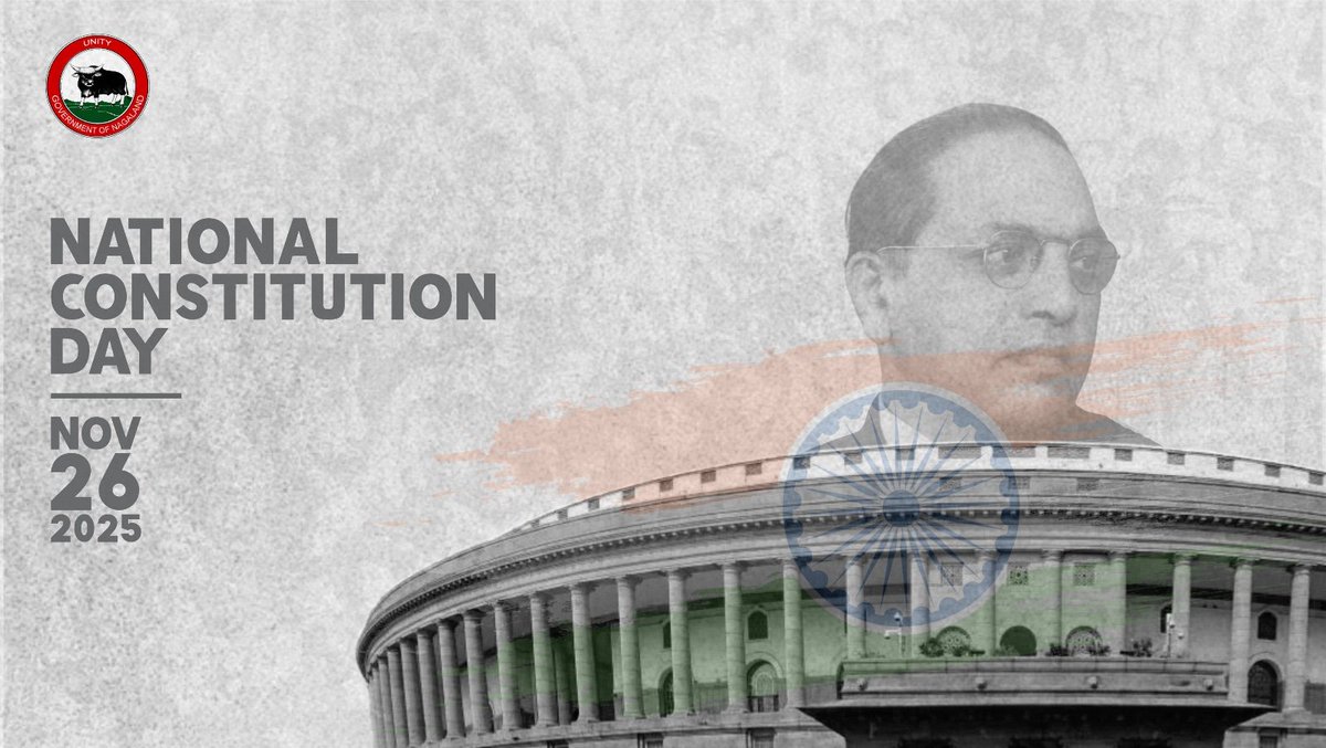Neiphiu_Rio's tweet photo. On National Constitution Day, we honour the framers of our Constitution and their vision of a sovereign, socialist, secular, and democratic India. May its values of justice, liberty, equality, and fraternity continue to guide and strengthen our Nation. #SamvidhanDivas https://t.co/AvQsQjJX5n