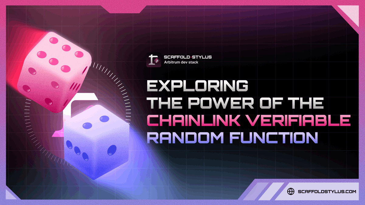 ArbitrumDevs's tweet image. GM Stylus devs 🧑🏻‍💻

Today we’re highlighting a new addition to the latest ScaffoldStylus release:

&quot;npx create-stylus@latest -e chainlink-vrf&quot;

Introducing the @chainlink Verifiable Random Function (VRF) 🧵👇🏻