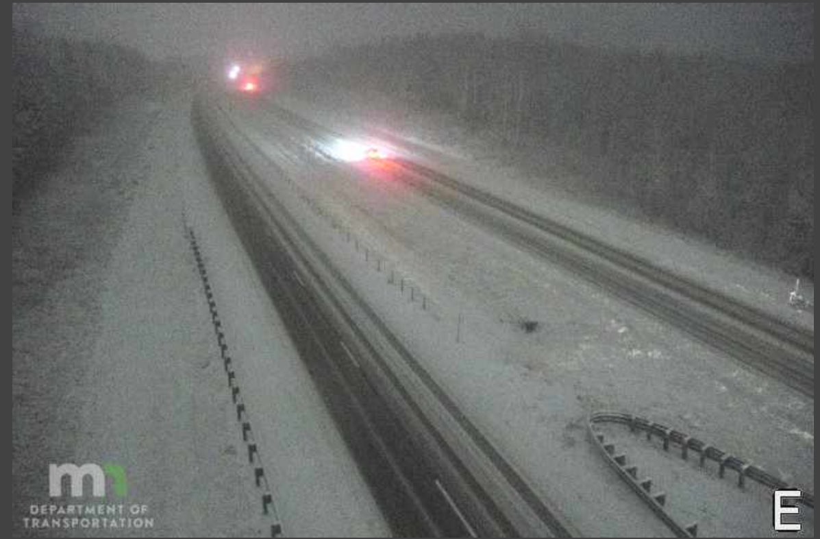 Our Daniel Chiarelli says travel is nearly impossible at I-35 near Esko. He reports whiteout conditions and a rapid buildup of snow on the interstate had him turn around and come back to Duluth. Conditions are deteriorating rapidly. Here are the 2 MnDOT cams in that area. #mnwx