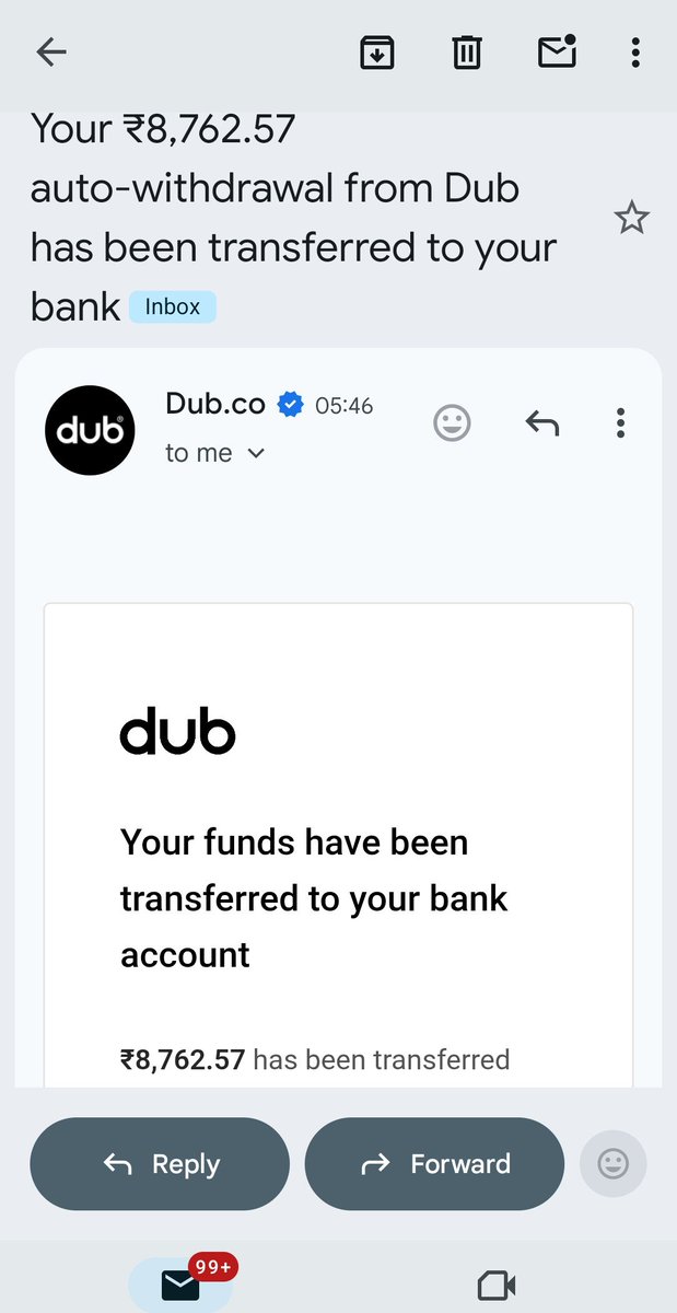 Earning1cr's tweet image. 💰 Reward received!
₹8,762.57 from Perplexity has landed safely in my bank.
Withdrawal via @dubdotco was fast and smooth ⚡

Big thanks to @perplexity_ai for the effortless experience 🙏

#PerplexityAI #Rewards #Dubco #dubdotco