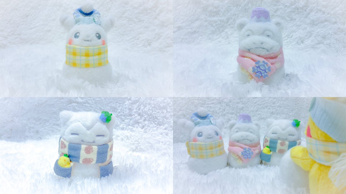 pokecamatomeru's tweet image. ポケセンオンラインで「ゆきだるまぬいぐるみ」シリーズの商品ページが公開されました

📅発売日
11月27日(木)10時00分
※ポケモンセンター店頭は11月29日(土)発売

✅ぬいぐるみ ピカチュウゆきだるま　2,310円
✅ぬいぐるみ ヤドンゆきだるま　2,310円
✅ぬいぐるみ カビゴンゆきだるま　2,310円…