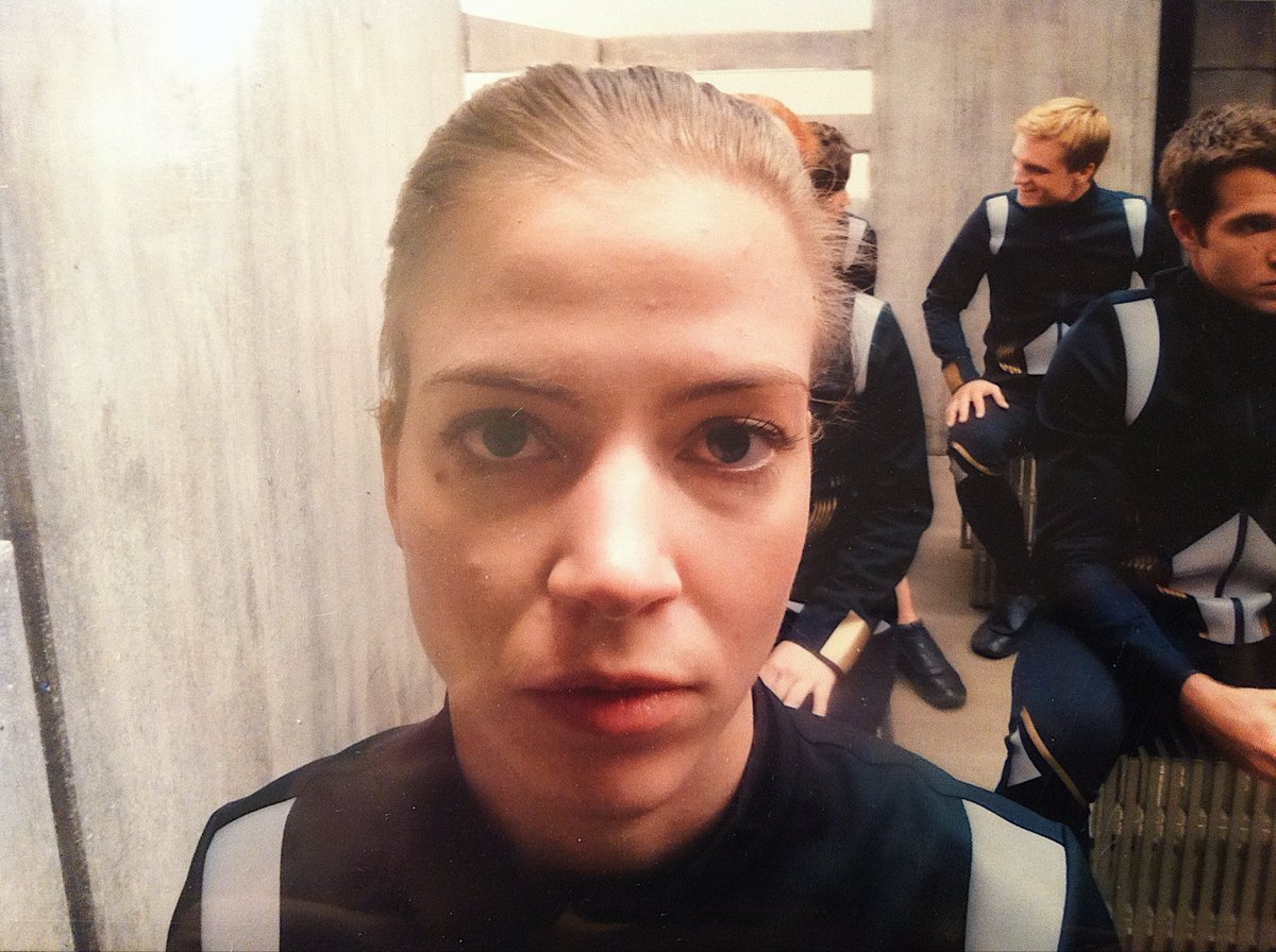 It’s <a href="/TheHungerGames/">The Hunger Games</a> month! This was my first day on camera, &amp; I remember BEING SO RELIEVED! Like, I can’t be fired anymore! Up until then I was worried there had been some horrible mistake &amp; I was going to be replaced. Thanks Francis &amp; Chad for keeping me around. 😃🏹❤️ #cecelia