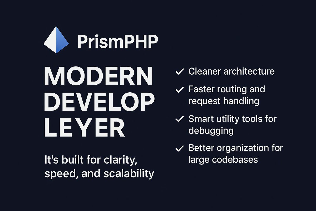 IEngrRick's tweet image. PrismPHP is redefining how PHP developers build, debug, and scale applications. A lightweight, modern layer that streamlines DX, boosts performance, and powers next-gen PHP development. ⚡ #PrismPHP #PHPDev #Innovation