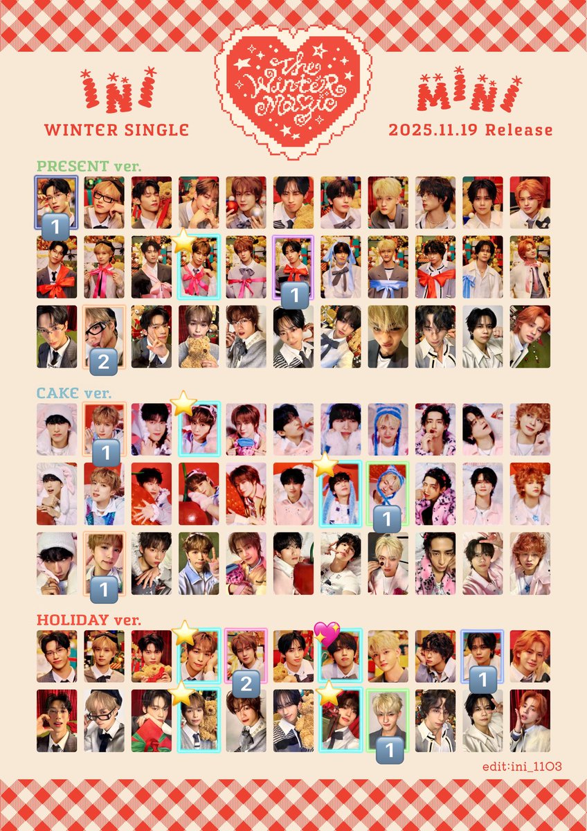 INI ウィンマジ Present Cake Holiday トレカ セルカ ミニトレカ