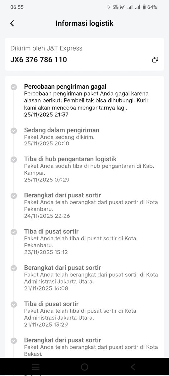 mentary_77's tweet photo. @jntexpressid Saya tes nomer HP aktif kok. Disini bilang no hp gak bisa di hubungi. Tambahin alamat min, Jl. Datuk Tabano, Pasar Impress. Kec. Bangkinang, Riau https://t.co/nGq4jExnGk
