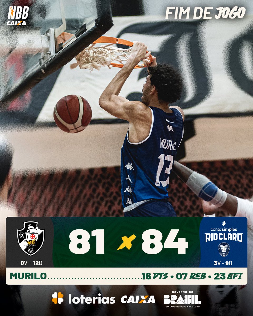 Com emoção até o final e duelo extremamente disputado, o Conta Simples Rio Claro superou o Vasco da Gama em São Januário e chegou ao terceiro resultado positivo no NBB CAIXA 2025/26! 🏀🔥

Esse foi o único jogo de <a href="/NBB/">NBB CAIXA</a> na semana - as atenções agora estão voltadas para a Seleção