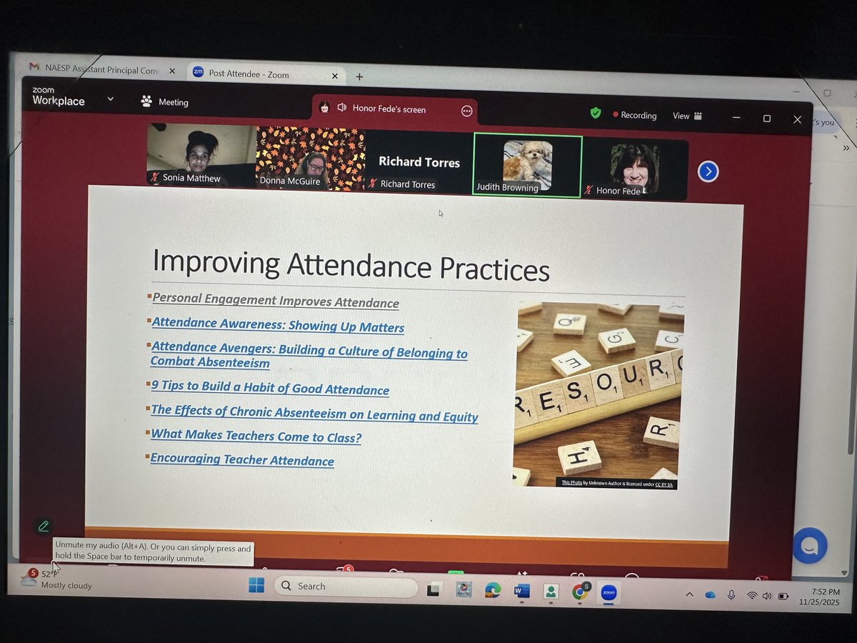 SoniaMatthew2's tweet image. What an amazing Community of Practice, exclusively for AP’s. We delved deep into practical strategies to improve attendance practices! Such a joy learning from leaders across our nation! Grateful for ⁦@NAESP⁩ for this safe space. #LifeLongLearner #ProudAP