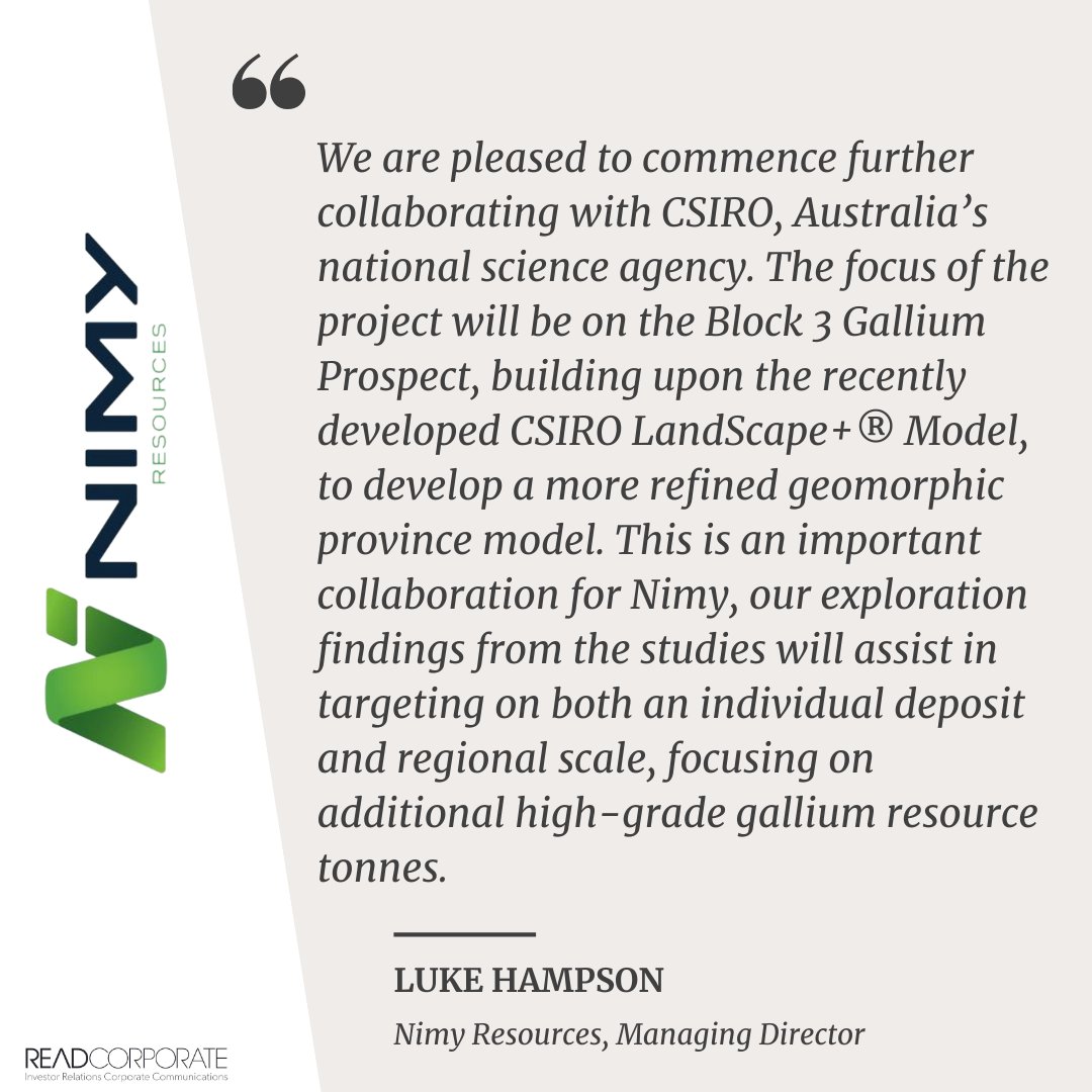 RR_Stars's tweet image. .@nimyresources to work with CSIRO on study to grow its high-grade gallium discovery in WA. 

ow.ly/QyMe50XxTyj

#NIM  #CSIRO #GalliumDiscovery #WesternAustralia #WAResources