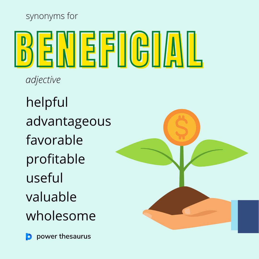 PowerThesaurus's tweet image. thsr.us/beneficial

If something is &quot;beneficial&quot;, it is helpful or has a good, positive effect.

E.g. &quot;Regular exercise is beneficial for your health.&quot;

#synonym #thesaurus #learnenglish #ielts