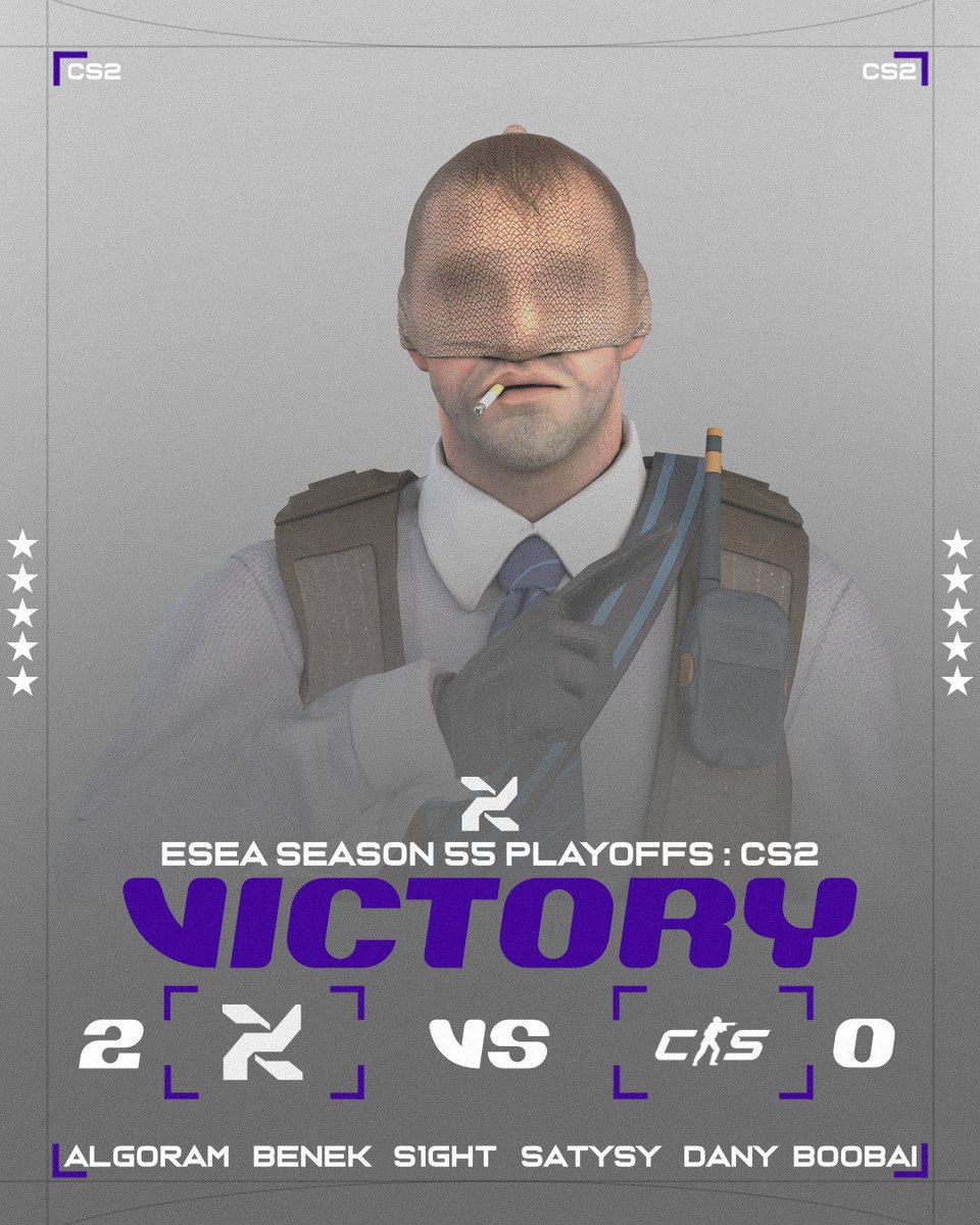 💥CS2 MATCHDAY
Today we’re competing in ESEA Season 55 playoffs 
Match one ended with an epic victory and mvp <a href="/benek4447/">benek</a>.

Every bit of support is appreciated!

🗺️: Ancient 13-1 WIN
🗺️: Mirage 13-6 WIN

🆚 PRENSES(PRNSS)