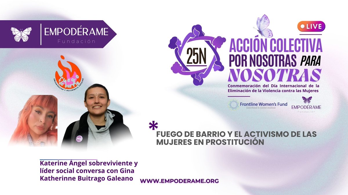 #Envivo Con Katerine Angel, superviviente del sistema prostitucional, feminista y líder social.
@empoderame_ y todas las lideresas te apoyamos!
youtube.com/live/nJuUto9kX…