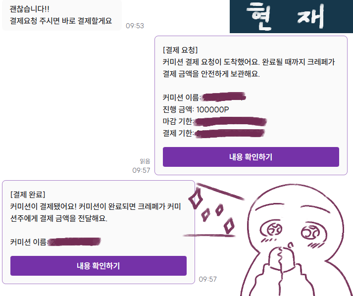 올해 4월 과자 값이나 벌어보자고 시작했던 커미션이였는데,,,, 어느덧 월세를 메꿀 정도까지 늘어버렸습니다