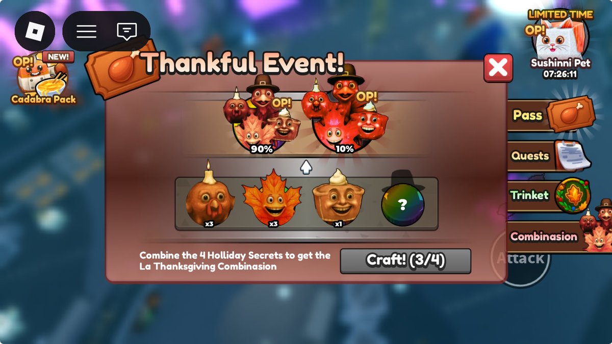 odod0d's tweet image. めちゃくちゃ偏る〜
パイもターキーと200開封くらい
単品保持しつつ1回くらい合成したい！
#brainrotevolution 
#ブレインロットの進化