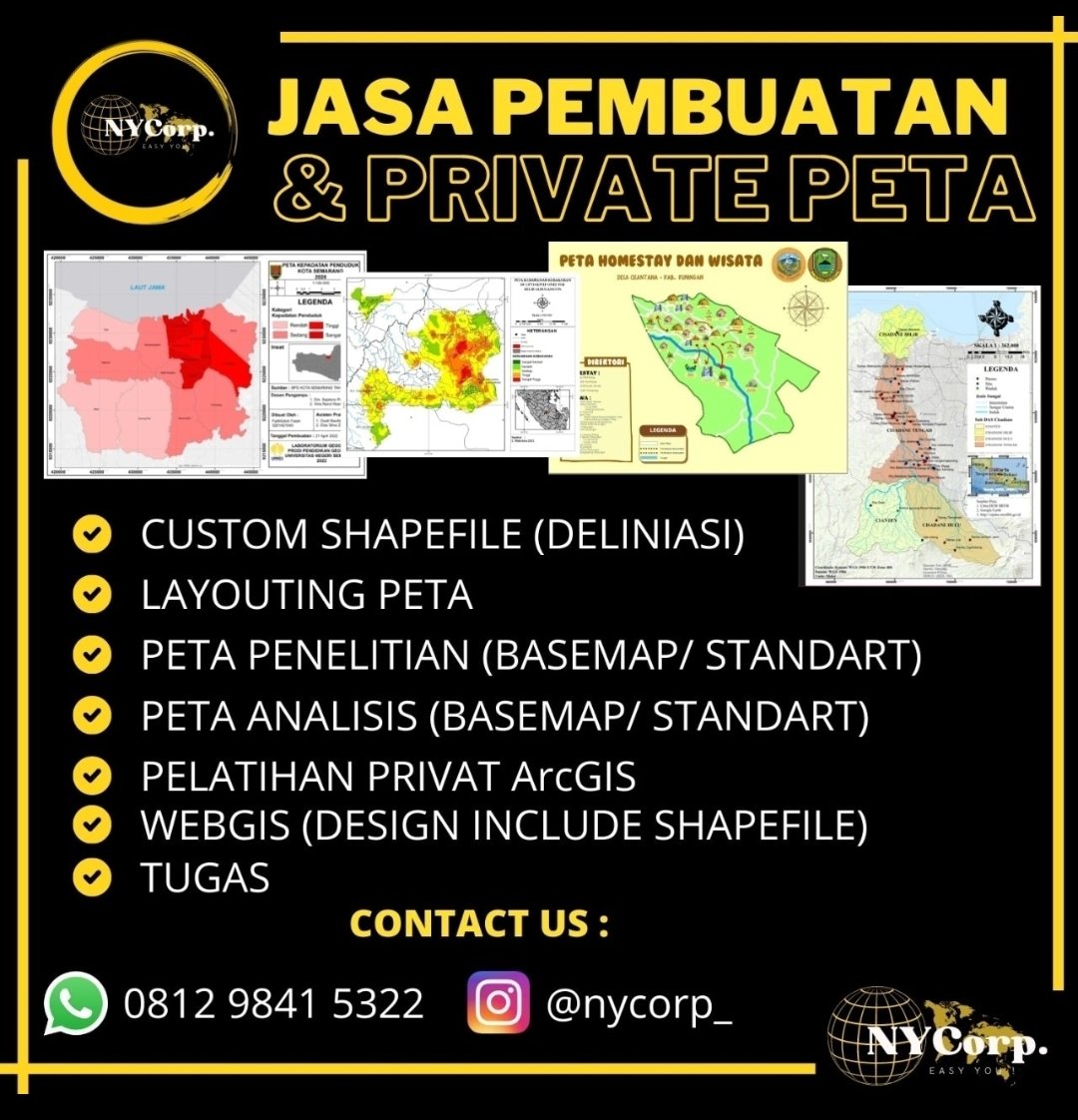 21nyth_'s tweet image. buat peta ? peta penelitian ? peta arcgis? Peta wisata? pemrograman bikin pusing? @nycorp_ aja! JASA PETA DAN PROGRAM TERPERCAYA wa.me/6281298415322
tugas kelar, lo bisa jalan². #jokipeta #jokiarcgis