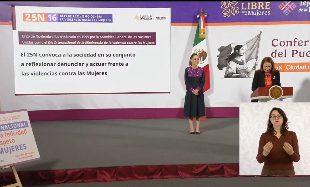 Hoy tuve el honor de participar en la Conferencia Mañanera con la Pdta. <a href="/Claudiashein/">Claudia Sheinbaum Pardo</a>.
🟠 Agradezco el compromiso del <a href="/GobiernoMX/">Gobierno de México</a> para avanzar hacia un México libre de violencias contra mujeres y niñas.Celebro el Compromiso Nacional presentado por <a href="/CitlaHM/">Citlalli Hernández Mora</a> y <a href="/mujeresgobmx/">Secretaría de las Mujeres</a>.