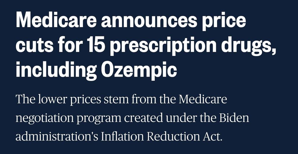 Well would you look at that. <a href="/JoeBiden/">Joe Biden</a>’s Inflation Reduction Act is why drugs like Ozempic are getting cheaper. Yes, the same law Trump bitches about nonstop and wants to repeal.

And, you guessed it, he’s now taking credit for the price cuts. You can’t make this shit up.