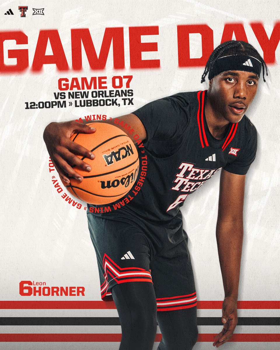 TexasTechMBB's tweet image. IT’S GAMEDAY!

12 p.m. on ESPN+ | #TTW