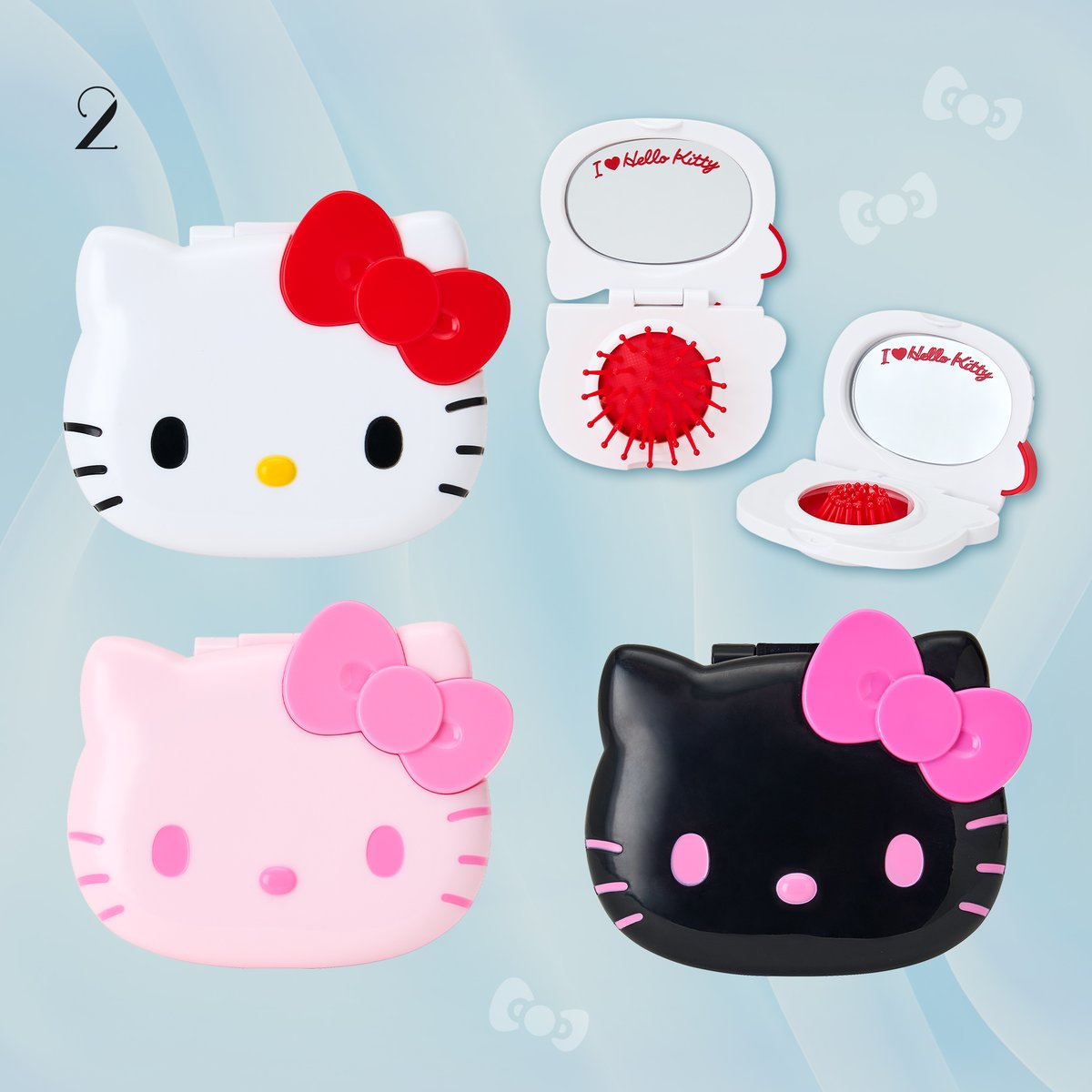 sanrio_oshikatu's tweet photo. ＼⚠️新商品【予告】📣🆕／
I ♡ Hello Kittyシリーズの新アイテムが12/3(水)～発売開始🥹🎀
今回は新色も加わって全部で7つのラインナップ🥹🩷
濃いめカラーも新鮮で可愛いね🥹💓
また発売日近くなったらお知らせするね📣

🔻詳細・購入はサンリオ公式オンラインショップ(楽天)にて💕
https://t.co/IXu300zwPl
⚠️オンライン発売日は12/3(水)10時～だよ！

👇気になる人はぜひチェックしてね💕
■発売日：12/3(水)
■取り扱い店舗：サンリオ直営店・百貨店のサンリオコーナー、サンリオオンラインショップほか
■ラインナップ：
1.ハローキティ フェイス形マスコットホルダー（全3種）･･･各990円
2.ハローキティ ミラー付きコンパクトヘアブラシ（全3種）･･･各880円
3.ハローキティ フェイス形カラビナ（全3種）･･･各990円
4.ハローキティ チェーン付き両面ミラー（全3種）･･･各1,496円
5.ハローキティ リュック･･･5,500円
6.ハローキティ フェイス形巾着（全6種）･･･各1,210円
7.リボンキーホルダー（全6種）･･･各792円

🔻詳細はサンリオ公式サイトにて💕
https://t.co/m9Zl7N2m6o

#サンリオ #サンリオキャラクターズ #ハローキティ #pr