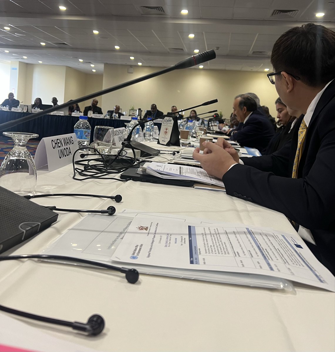 BWCISU's tweet photo. 📍Port of Spain

We are excited to have started the regional workshop on #1972BWC! 🌎

For two days, Caribbean States are coming together to discuss the importance of #1972BWC and share best practices for national implementation

@EUinTandT @eu_eeas @EU_UNGeneva 
@UN_TandT https://t.co/cwB2JaULVu