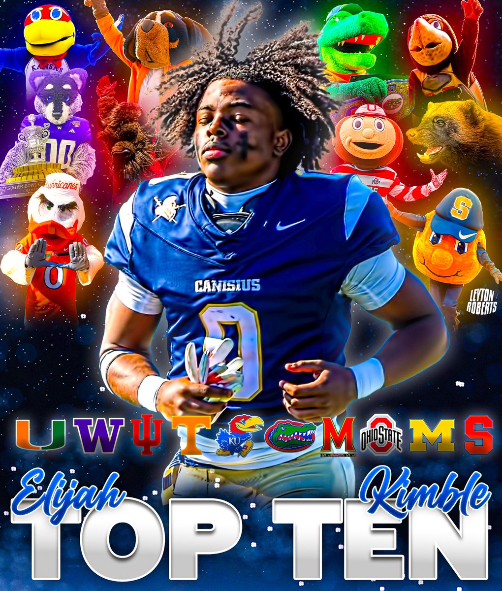 Four-star RB Elijah Kimble (<a href="/ElijahKimble0/">Elijah “The Ticket“ Kimble☦︎︎</a>) is down to 10 schools, he tells me.

The 5’10 180 RB from Buffalo, NY is the #1 ranked player in NY and a top 15 RB in the country.