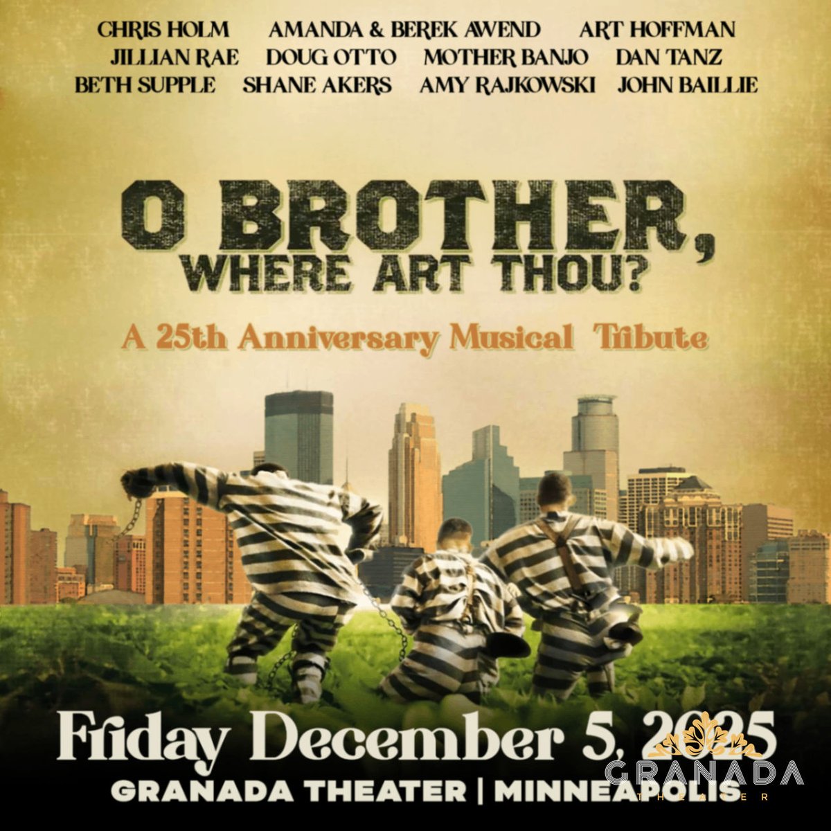 Celebrate 25 years of “O Brother, Where Art Thou?” with amazing local musicians at Granada Theater! Grab a ticket, stop in for Happy Hour, and score deals with your Holidays on Hennepin Passport. Get your tickets: bit.ly/3kN5kDQ #mplsmusic #UptownMPLS