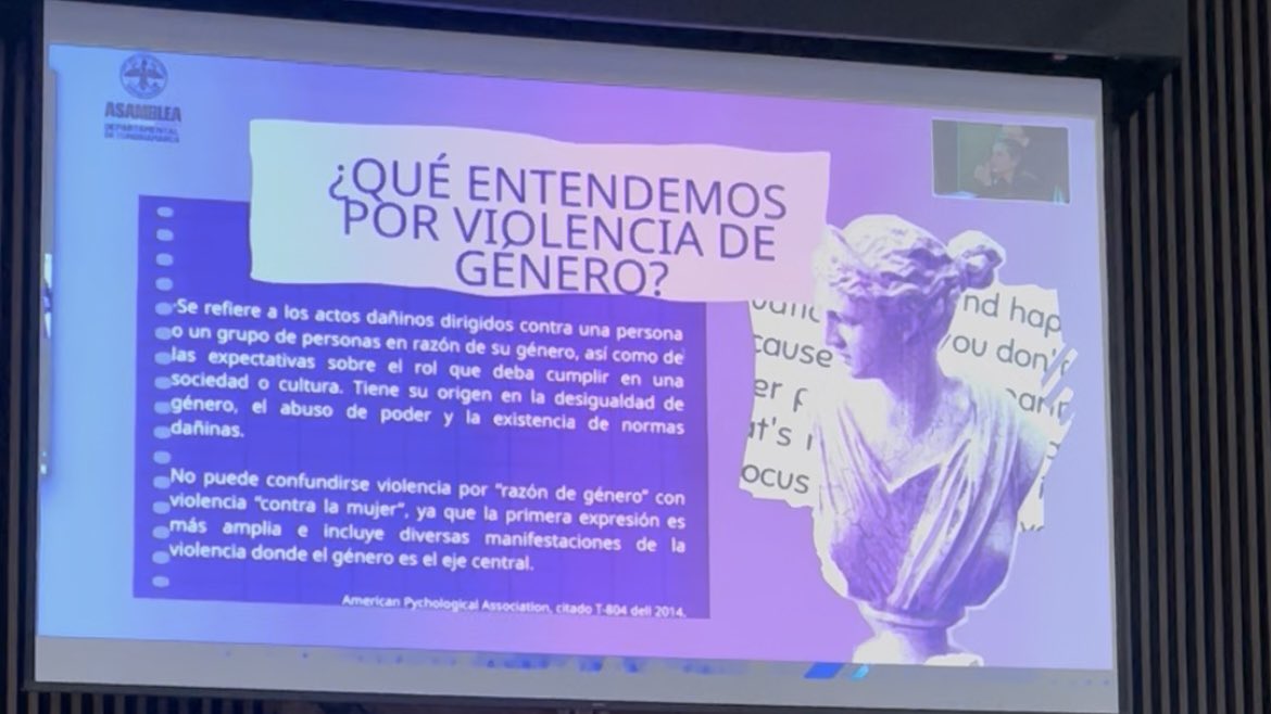 Hoy, en la Asamblea de Cundinamarca, gracias a la proposición presentada por esta bancada, conmemoramos el Día Internacional de la Eliminación de la Violencia contra la Mujer. 🙋🏻‍♀️

🗣️Esta jornada contó con la participación de la doctora María Cristina Rivas, Jueza Tercera Penal