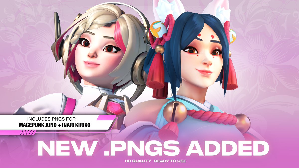CorrvalOW's tweet photo. Magepunk Juno + Inari Kiriko .PNGs added to Season 19 Patreon bundle! 🩷
Get NEW Overwatch 2 Season 19 skin assets in 4K HD, ready-to-use .png format for creators! Patreon 🔗 in the comments!
#Overwatch2 #OW2 #KirikoOverwatch #CreatorResources #Kiriko #JunoOverwatch https://t.co/CApg7cS0qY