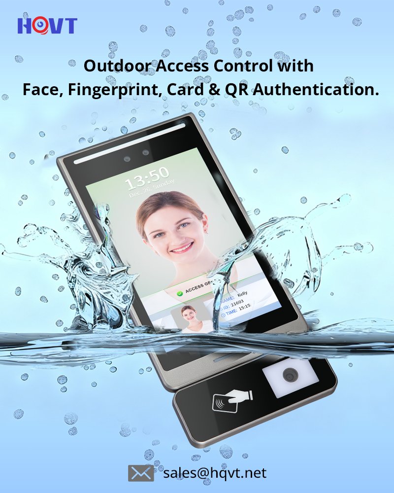shenzhen_hqvt's tweet image. HQVT Model 1036 - Built for the outdoors
The device features an 8-inch touchscreen with IP66 dust/water protection.
🔐 Multiple Authentication Methods
Face Recognition | Fingerprint | Card Swiping | QR code | Password
📩 Contact us: sales@hqvt.net
#AccessControl #FaceRecognition