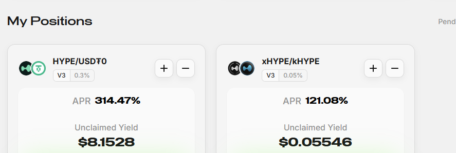 0xweb3_surge's tweet image. APR Back with printer!!!

My Yield printer in @prjx_hl is back again!! currently printing heavily for me. both points and fees. 
One of the best place in hypeEVM to park your money, do LP and get amazing APR!

Not joined yet? go to  prjx.com/@web3surge or use web3surge for…