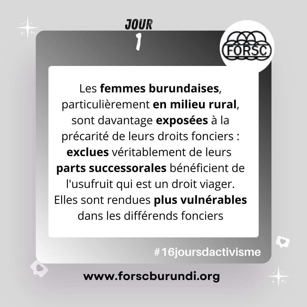FORSC_BURUNDI's tweet image. #Burundi La discrimination de la femme les vulnérabilise a plus d’un titre. 
#16joursdactivisme
@AfricaDefenders @EurAc_Net @UN_Women @hrdburundi @FOCODE_ @RcpBurundi @LigueIteka @ProtectionInt @UNHumanRights