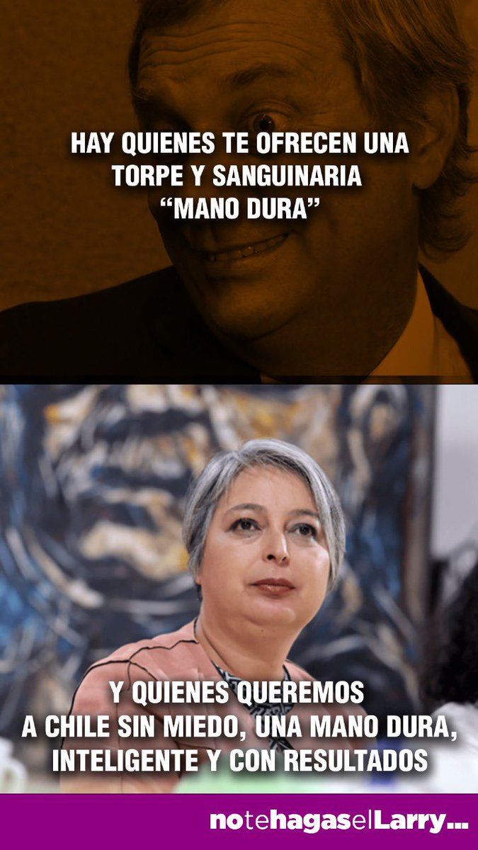 Hay quien te ofrece una sanguinaria mano dura, en cambio quienes queremos un CHILE sin Miedo, una mano dura inteligente y con resultados #ChileSinViolencia #JannetteJaraPresidente