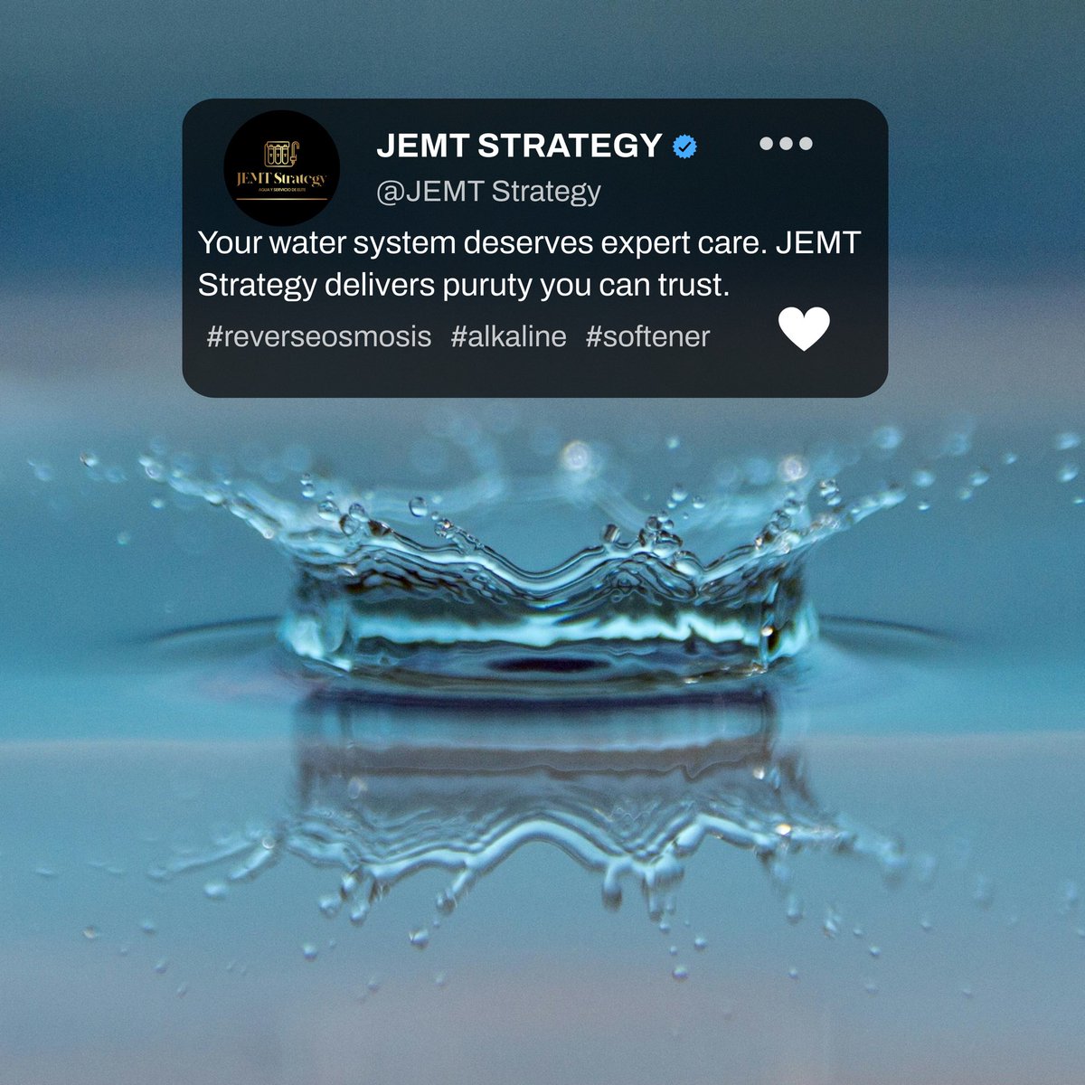 jemtstrategy's tweet image. 💧 Tu sistema de agua merece el mejor cuidado.
En JEMT Strategy nos encargamos de mantener tu agua pura, segura y de la más alta calidad.

🔧 Mantenimiento y servicio de:
• Ósmosis inversa
• Agua alcalina
• Suavizadores

✨ Pureza y confianza en cada gota.

#ReverseOsmosis