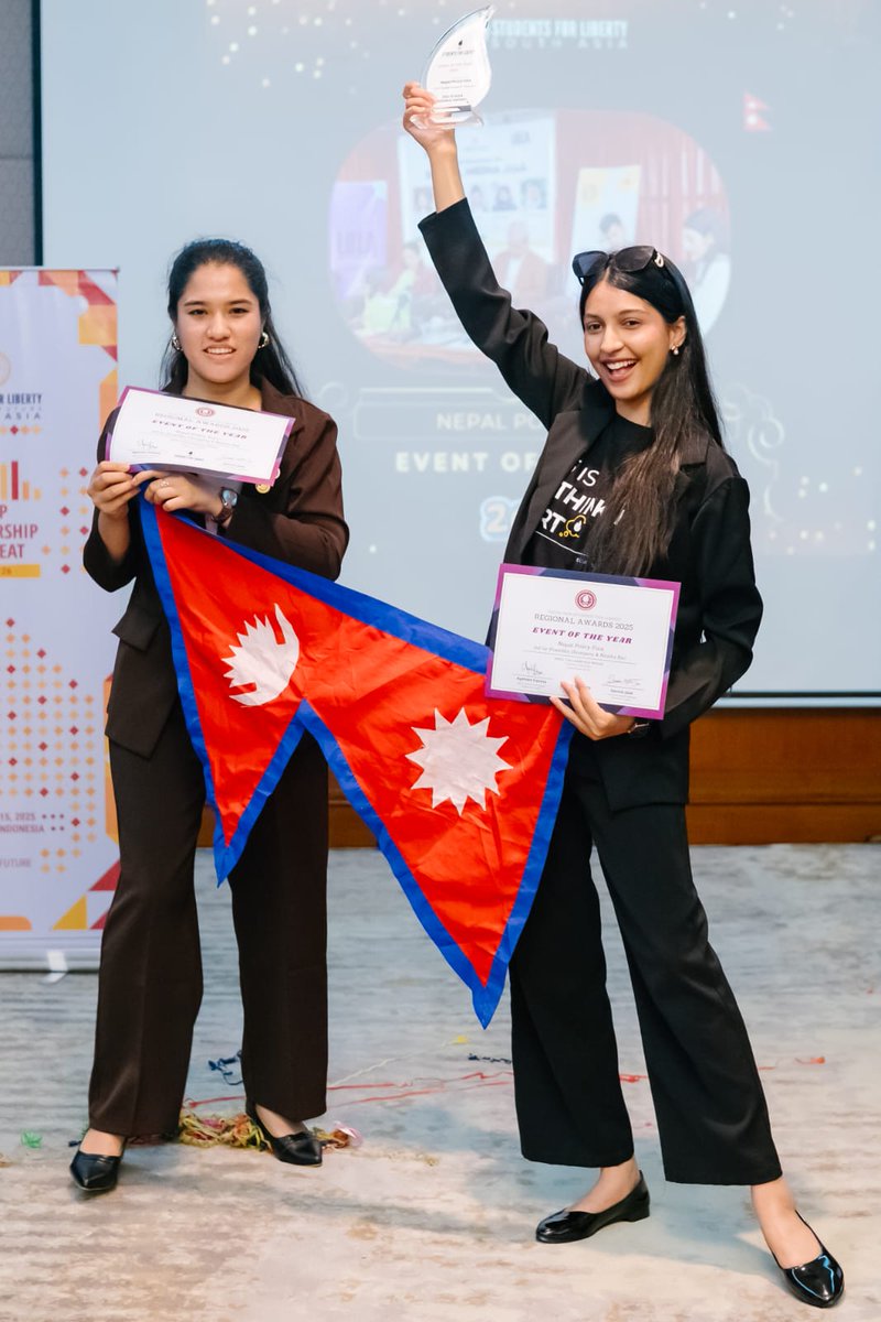 Event of the Year 2025: Nepal Policy Forum! 

A proud moment for the Himalayas Region as Prasidika Dhungana &amp; Nitisha Ban are recognized at the Top Leadership Retreat 2025 in Jakarta for empowering South Asian youth voices.
Dynamic. Visionary. Impactful.

#EventOfTheYear #TLR2025