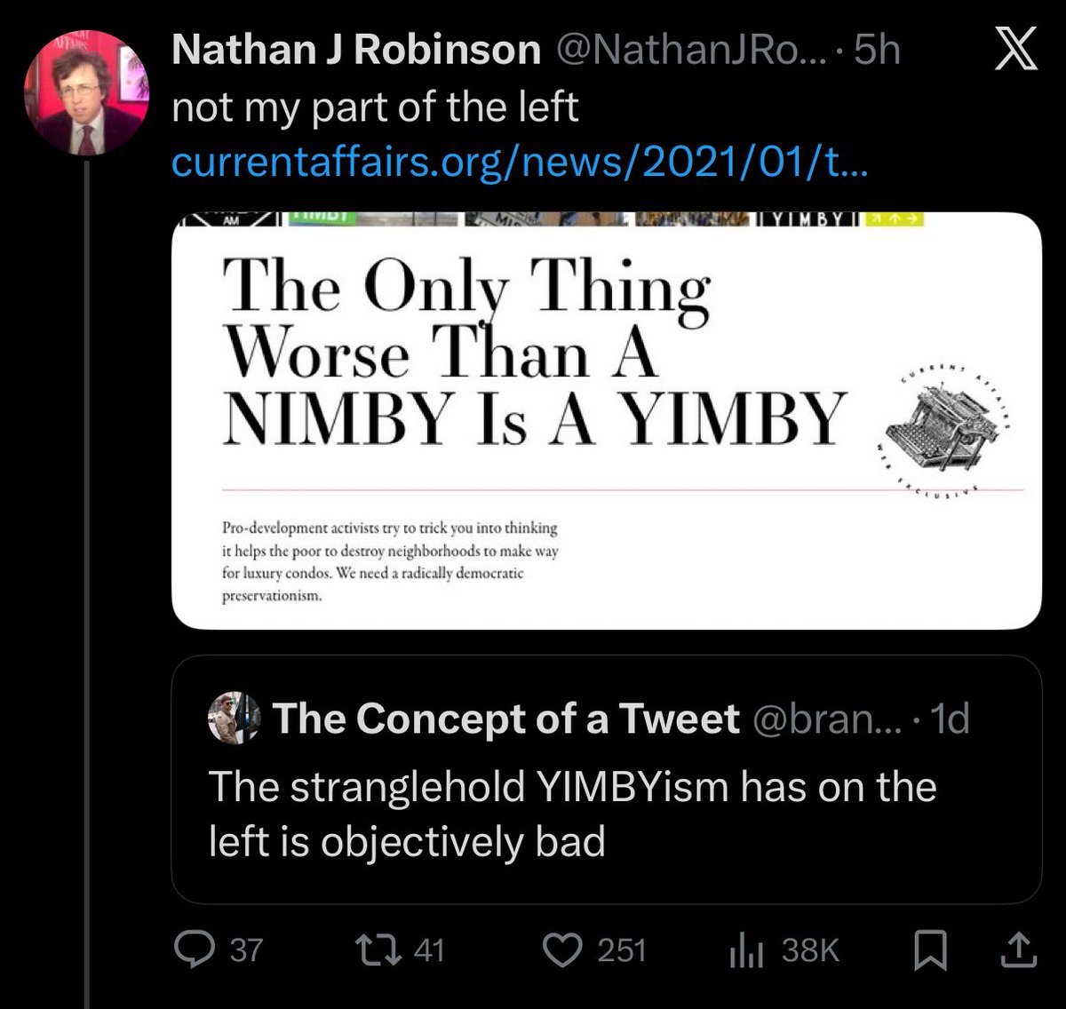 jarjoh's tweet image. At this point, it&apos;s just objectively funny. The &quot;cool kids&quot; are mad that the coolest kid has invited the YIMBY nerds (who were correct the whole time) to the table.