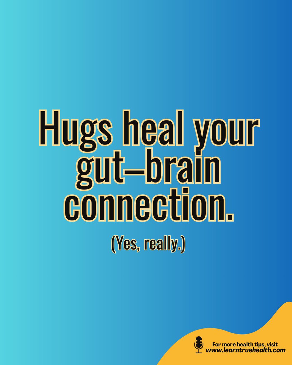 LearnTrueHealth's tweet image. Hugs actually heal your gut–brain connection.
They lower cortisol, boost oxytocin, calm your nervous system, and help digestion.
Your body heals through safety. 🤍