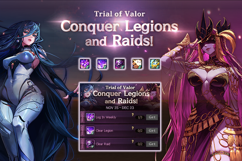 Challenge Legions and Raids to prove your valor!
Complete Weekly Missions and earn extra rewards!
#DFO #Event #Legion #Raid #Dungeon