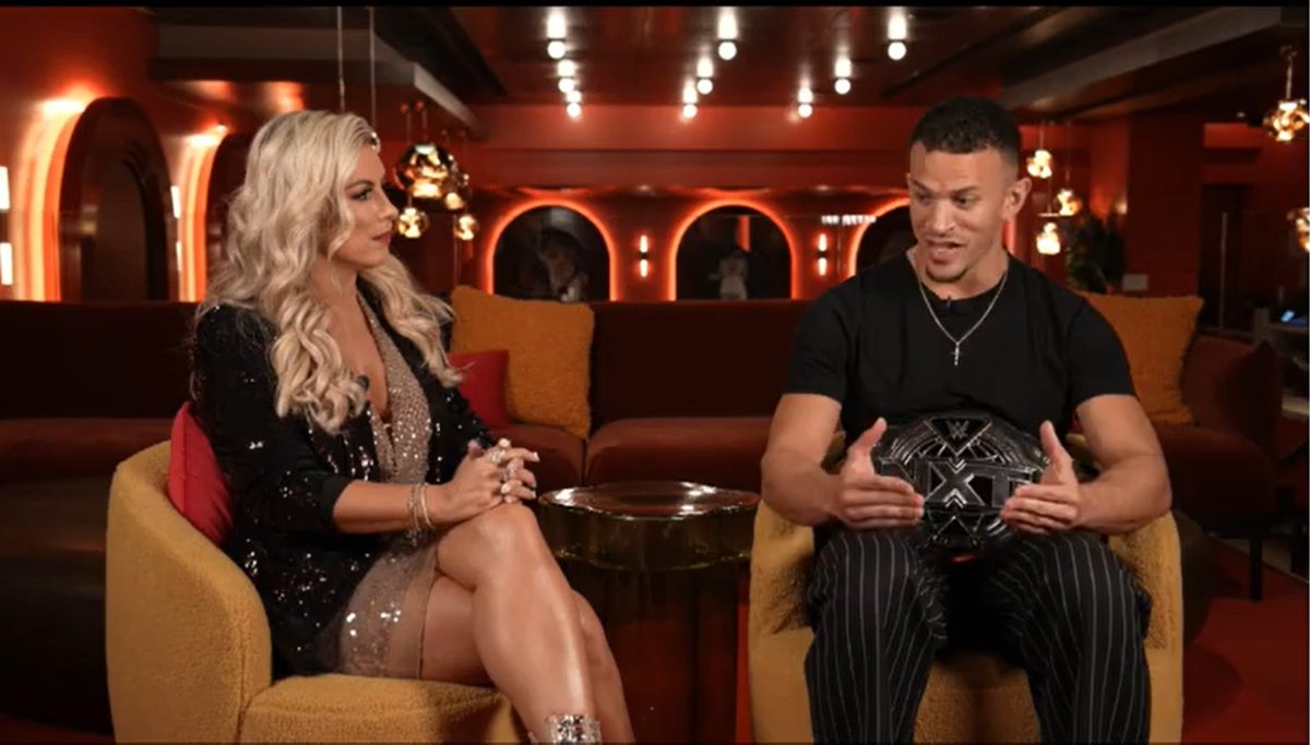 Cory_Hays407's tweet image. Sarah Schreiber interview with NXT Champion Ricky Saints #NXTGoldRush #WWENXT