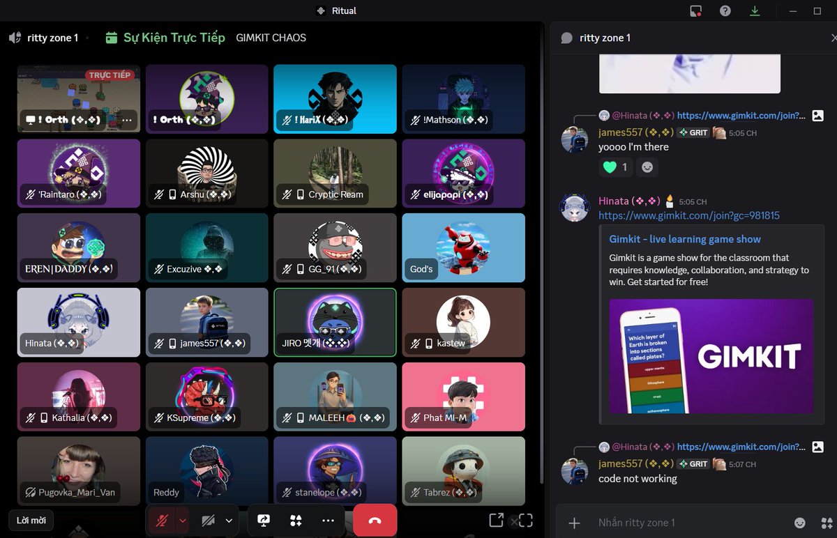 Phat8Web3's tweet image. Yesterday, I participated in game GIMKIT CHAOS at Ritual

⏰Time: 05:00 PM (UTC+7) | November 25, 2025
📍Web Gimkit: gimkit.com/join?gc=981815
📲DC Nickname: Phat MI-M
📲DC Username: trandinh.phat

Answering quizzes helps me gain more knowledge.
@ritualfnd @ritualnet @RitualVietnam